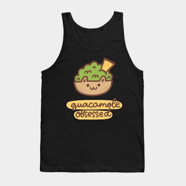 Guacamole obsessed. Funny cat Tank Top by Viaire